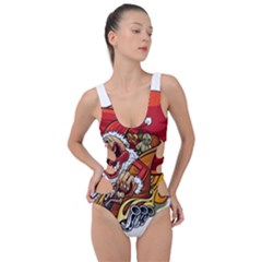 Funny Santa Claus Christmas Side Cut Out Swimsuit