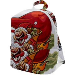 Funny Santa Claus Christmas Zip Up Backpack by Sarkoni