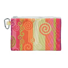 Ring Kringel Background Abstract Red Canvas Cosmetic Bag (large)