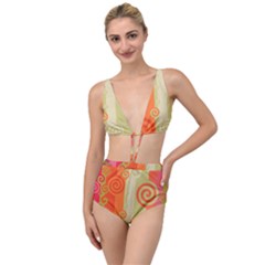 Ring Kringel Background Abstract Red Tied Up Two Piece Swimsuit