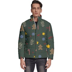 Christmas Party Pattern Design Men s Puffer Bubble Jacket Coat