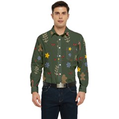 Christmas Party Pattern Design Men s Long Sleeve Pocket Shirt 