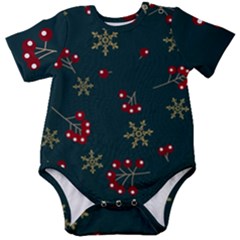 Christmas Festive Season Background Baby Short Sleeve Bodysuit