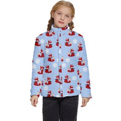Christmas Background Pattern Kids  Puffer Bubble Jacket Coat by uniart180623