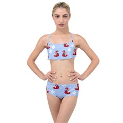 Christmas Background Pattern Layered Top Bikini Set by uniart180623