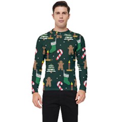 Pattern Christmas Gift Men s Long Sleeve Rash Guard by uniart180623