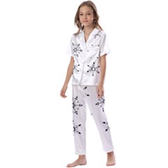 Black And White Pattern T- Shirt Black And White Pattern 12 Kids  Satin Short Sleeve Pajamas Set by EnriqueJohnson