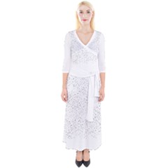 Black And White Pattern T- Shirt Black And White Pattern 14 Quarter Sleeve Wrap Maxi Dress