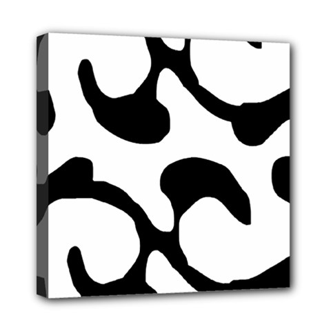 Black And White Swirl Pattern T- Shirt Black And White Swirl Pattern T- Shirt Mini Canvas 8  X 8  (stretched) by EnriqueJohnson