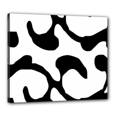 Black And White Swirl Pattern T- Shirt Black And White Swirl Pattern T- Shirt Canvas 24  X 20  (stretched) by EnriqueJohnson