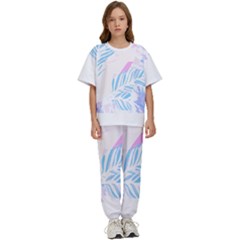 Blue T- Shirt Blue Tropical Pattern T- Shirt Kids  T-shirt And Pants Sports Set by EnriqueJohnson