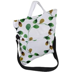 Boho Leaf Pattern T- Shirt Boho Leaf Pattern T- Shirt Fold Over Handle Tote Bag