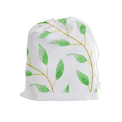 Boho Leaf Pattern T- Shirt Boho Leaf Pattern8 Drawstring Pouch (XL)