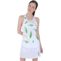 Boho Leaf Pattern T- Shirt Boho Leaf Pattern8 Racer Back Mesh Tank Top