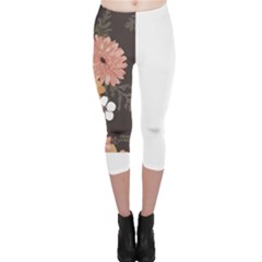 Botanical T- Shirt Botanical Delicate Floral T- Shirt Capri Leggings 