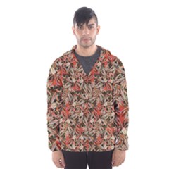 Red Blossom Harmony Pattern Design Men s Hooded Windbreaker by dflcprintsclothing