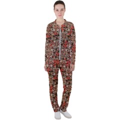 Red Blossom Harmony Pattern Design Casual Jacket And Pants Set by dflcprintsclothing