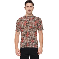 Red Blossom Harmony Pattern Design Men s Short Sleeve Rash Guard by dflcprintsclothing