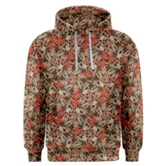 Red Blossom Harmony Pattern Design Men s Overhead Hoodie by dflcprintsclothing