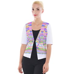 Circle T- Shirt Colourful Abstract Circle Design T- Shirt Cropped Button Cardigan by EnriqueJohnson