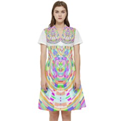 Circle T- Shirt Colourful Abstract Circle Design T- Shirt Short Sleeve Waist Detail Dress by EnriqueJohnson