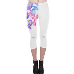 Daisies In Bloom T- Shirt Daisy Iris Heart Flower Floral Pattern Daisies T- Shirt Capri Leggings  by EnriqueJohnson