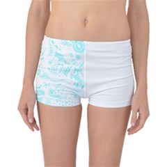 Deep Sea T- Shirt Deep Sea Food Chain Pattern (white) T- Shirt Boyleg Bikini Bottoms