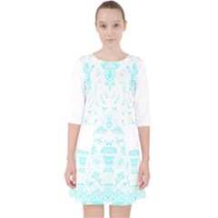 Deep Sea T- Shirt Deep Sea Food Chain Pattern (white) T- Shirt Quarter Sleeve Pocket Dress