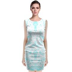 Deep Sea T- Shirt Deep Sea Food Chain Pattern (white) T- Shirt Sleeveless Velvet Midi Dress