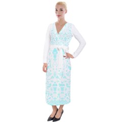 Deep Sea T- Shirt Deep Sea Food Chain Pattern (white) T- Shirt Velvet Maxi Wrap Dress