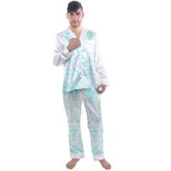 Deep Sea T- Shirt Deep Sea Food Chain Pattern (white) T- Shirt Men s Long Sleeve Satin Pajamas Set