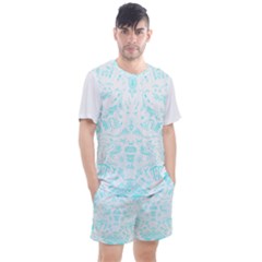 Deep Sea T- Shirt Deep Sea Food Chain Pattern (white) T- Shirt Men s Mesh T-Shirt and Shorts Set