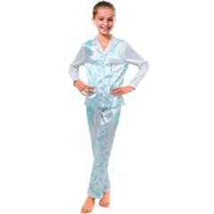 Deep Sea T- Shirt Deep Sea Food Chain Pattern (white) T- Shirt Kids  Satin Long Sleeve Pajamas Set