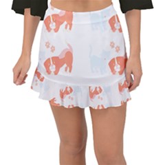 Dog And Cat Lover Pattern T- Shirtdog And Cat Lover Pattern T- Shirt Fishtail Mini Chiffon Skirt