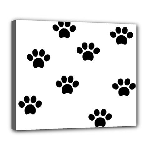 Dog Paw Print T- Shirt Paw Pattern 6 Deluxe Canvas 24  X 20  (stretched) by EnriqueJohnson