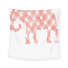 Elephant T- Shirt Pink Elephant T- Shirt Square Tapestry (Small)