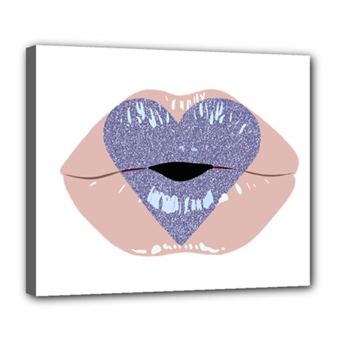Lips -18 Deluxe Canvas 24  X 20  (stretched) by SychEva