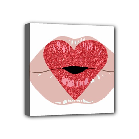 Lips -16 Mini Canvas 4  X 4  (stretched) by SychEva