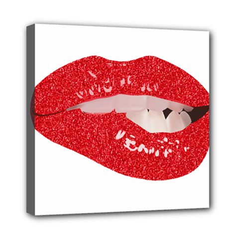 Lips -25 Mini Canvas 8  X 8  (stretched) by SychEva