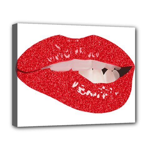 Lips -25 Deluxe Canvas 20  X 16  (stretched) by SychEva