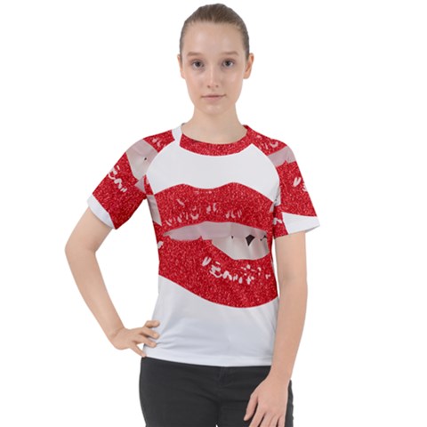 Lips -25 Women s Sport Raglan T-shirt by SychEva