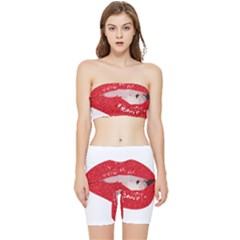 Lips -25 Stretch Shorts And Tube Top Set by SychEva