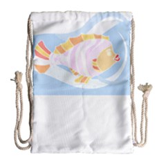 Fishing Lover T- Shirtfish T- Shirt (8) Drawstring Bag (large) by EnriqueJohnson