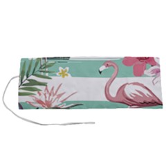 Flamingos T- Shirt Flamingos Tropical Pattern T- Shirt Roll Up Canvas Pencil Holder (s) by EnriqueJohnson