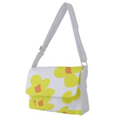 Floral Pattern T- Shirt Yellow Flowers T- Shirt Full Print Messenger Bag (l) by EnriqueJohnson