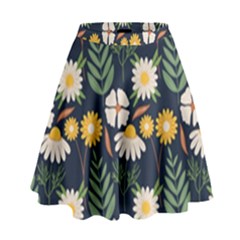 Flower Grey Pattern Floral High Waist Skirt