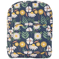 Flower Grey Pattern Floral Full Print Backpack by Dutashop