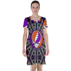 Gratefuldead Grateful Dead Pattern Short Sleeve Nightdress