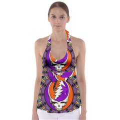 Gratefuldead Grateful Dead Pattern Tie Back Tankini Top