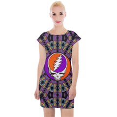 Gratefuldead Grateful Dead Pattern Cap Sleeve Bodycon Dress